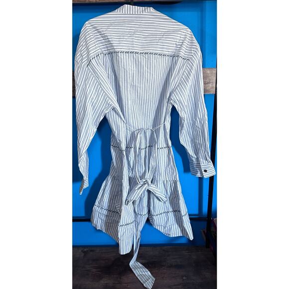 Coach Stripe Shirt Blue White Boho Dress 2 NWT - Picture 9 of 12